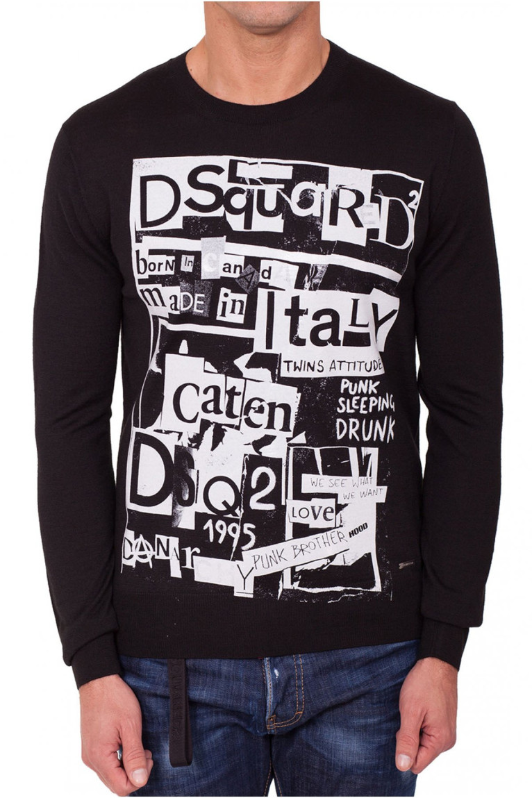 Pull en maille à logo printé Dsquared2