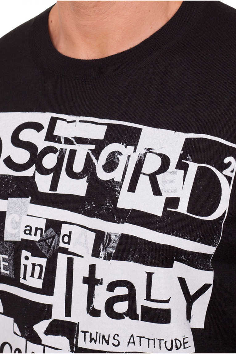 Pull en maille à logo printé Dsquared2