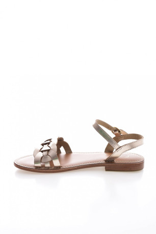 Sandales en cuir doré L'atelier tropezien