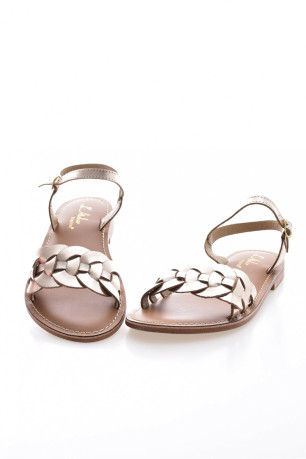 Sandales en cuir doré L'atelier tropezien