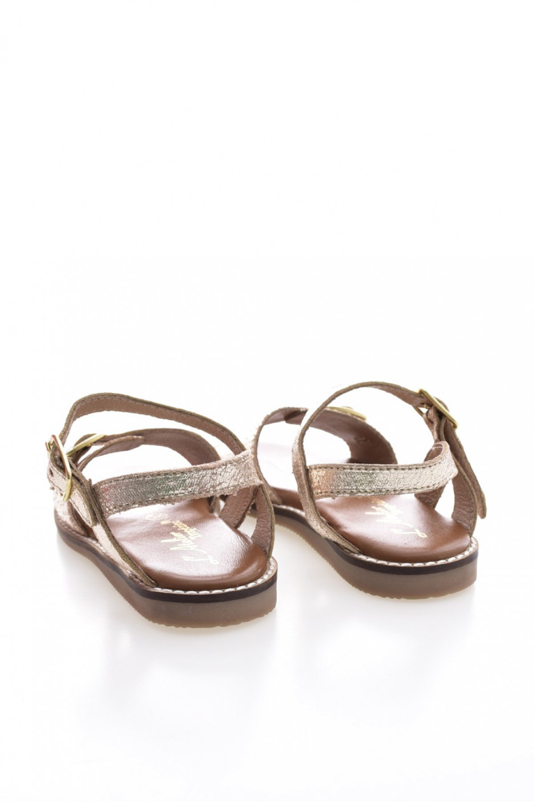 Sandales en cuir doré L'atelier tropezien