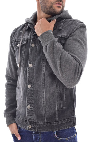 Blouson jean à capuche Leo gutti