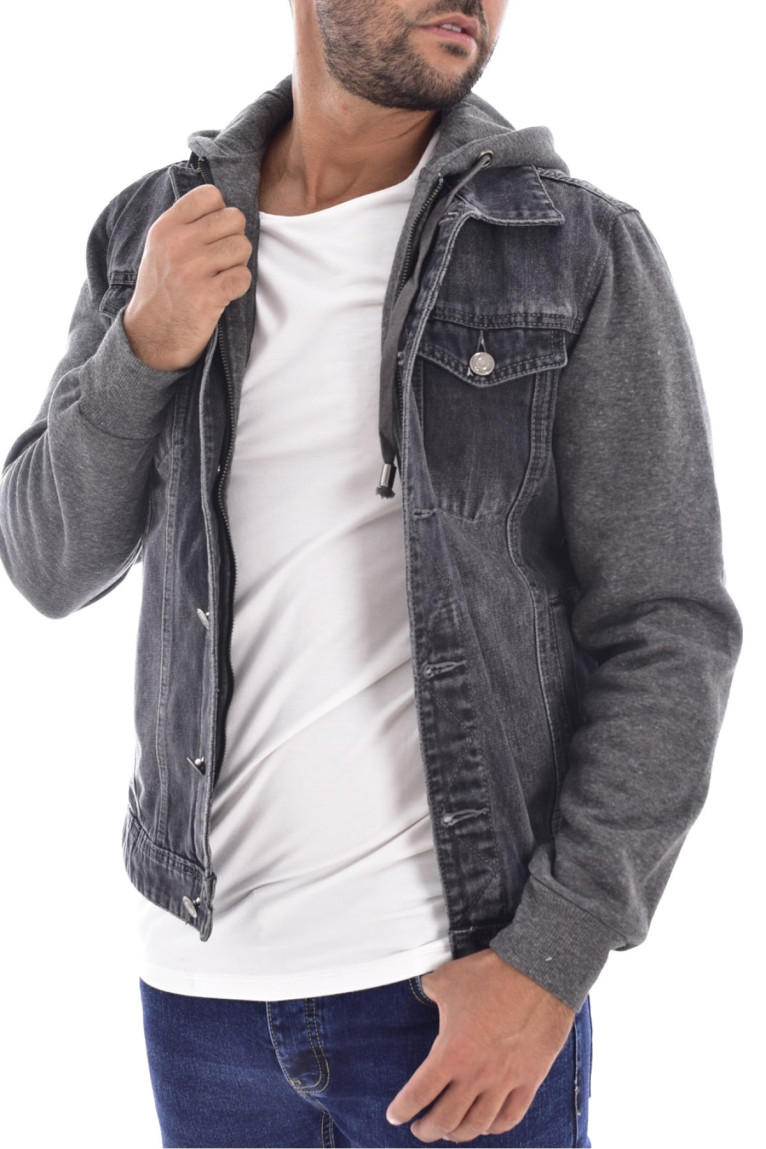 Blouson jean à capuche Leo gutti