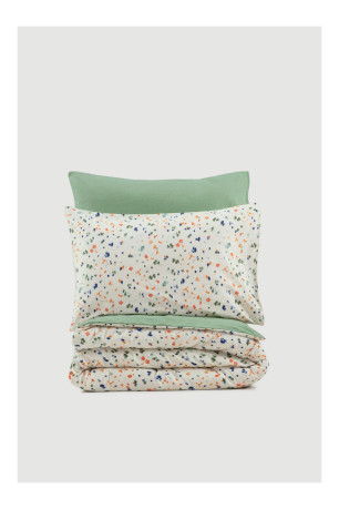 Ensemble de housse de couette - 240 x 220 cm - Lola - Green - Green / White / Orange / Dark Blue - 129CTN64279 Cotton box