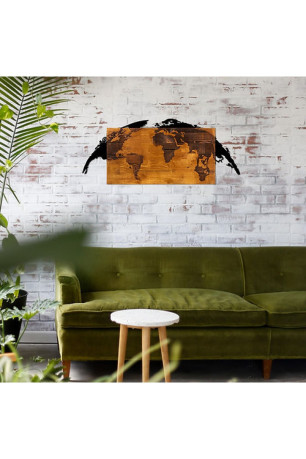 Décoration murale en bois - World Map - 899SKL1329 Wall addiction