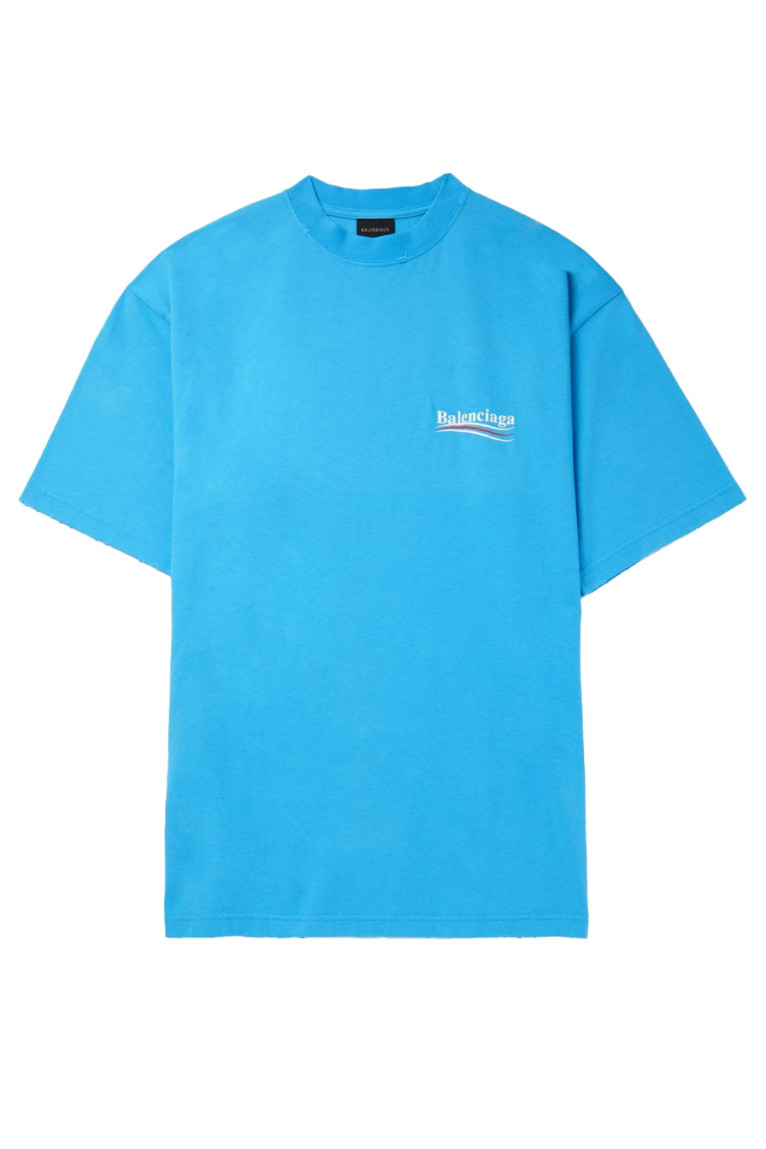 TShirt effet dévoré print logo Balenciaga