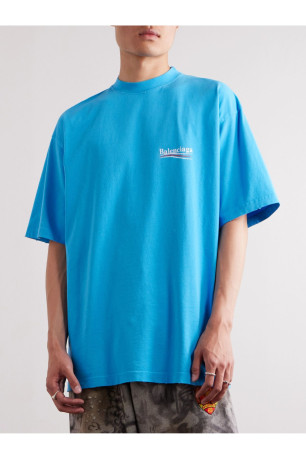 TShirt effet dévoré print logo Balenciaga