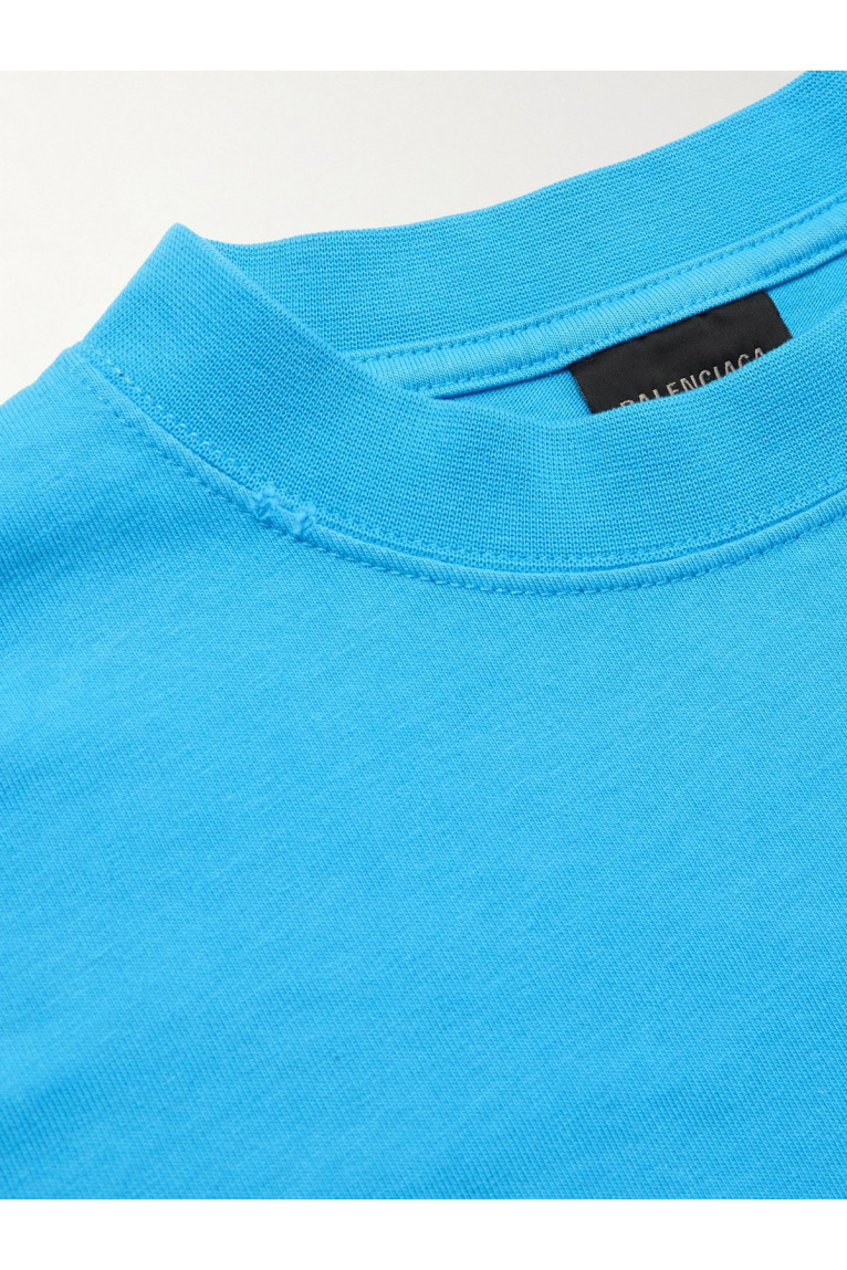 TShirt effet dévoré print logo Balenciaga