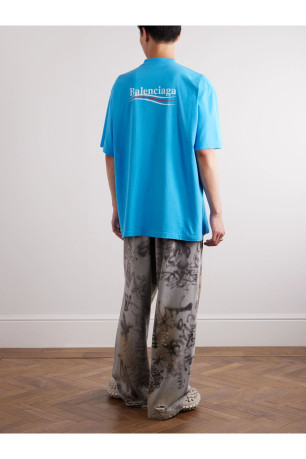 TShirt effet dévoré print logo Balenciaga