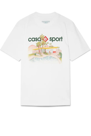 TShirt logo printé Poolside Casa blanca