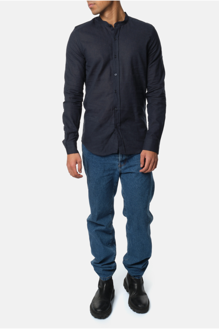 Chemise col mao lin coton Hopenlife
