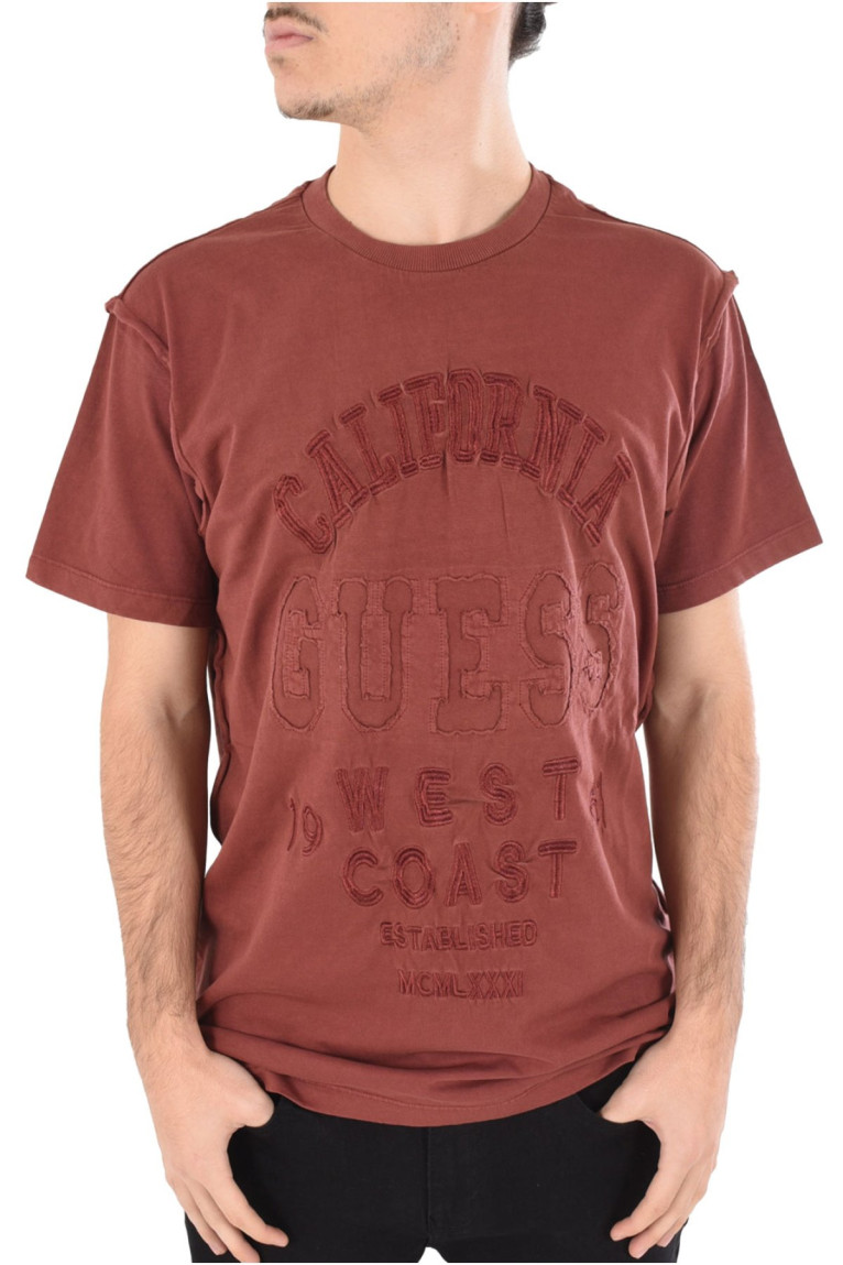 TShirt MC coton logo brodé Guess jeans