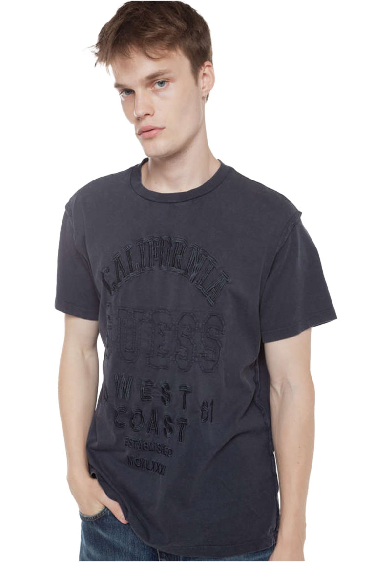 TShirt MC coton logo brodé Guess jeans