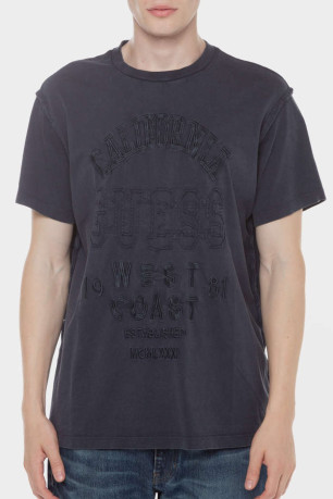 TShirt MC coton logo brodé Guess jeans