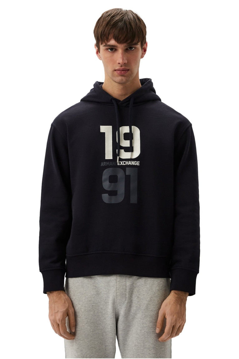 Sweat à capuche logo brodé Armani exchange