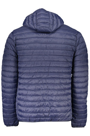 Doudoune à capuche zippée manches longues bleue