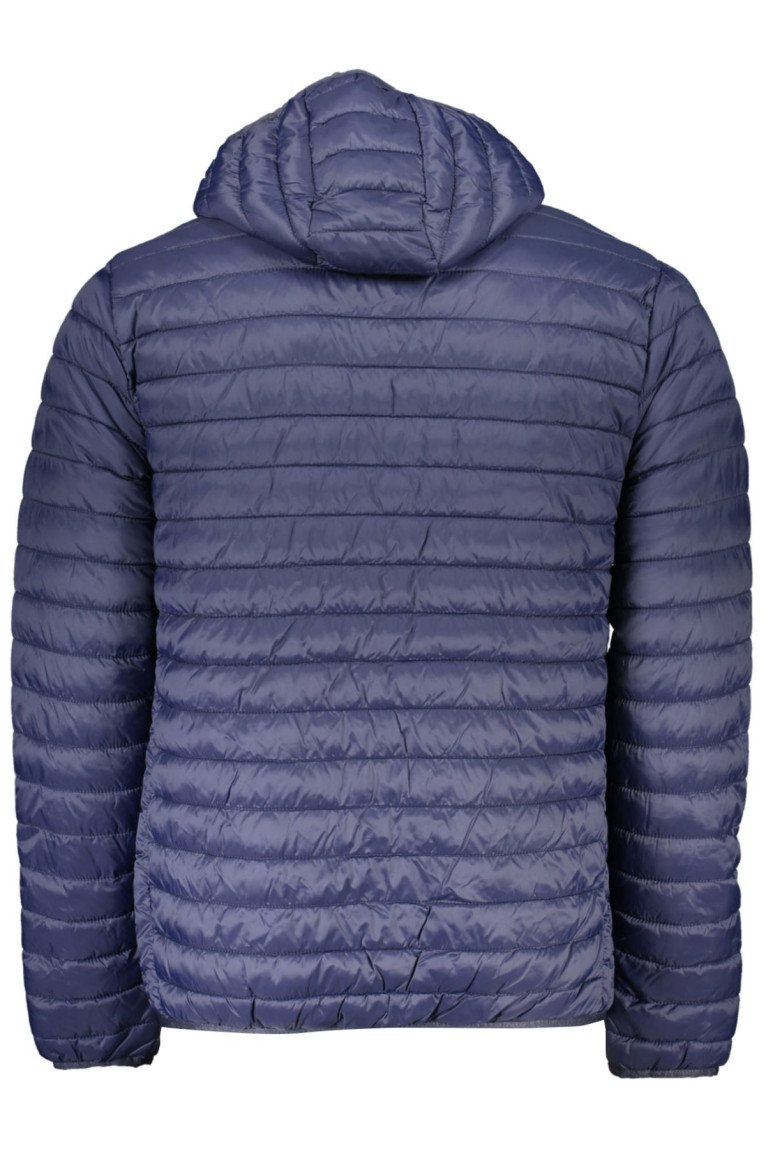 Doudoune à capuche zippée manches longues bleue