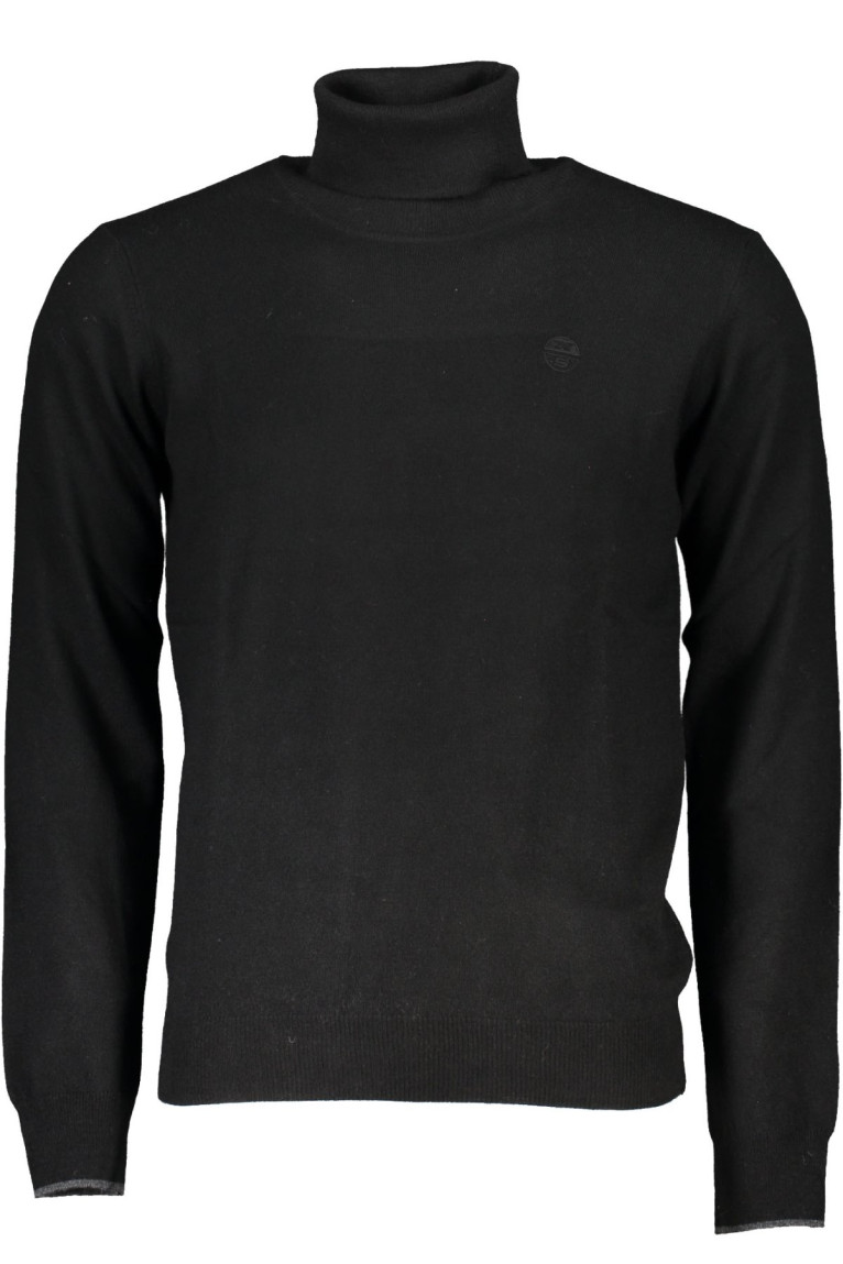 Pull col roulé manches longues noir