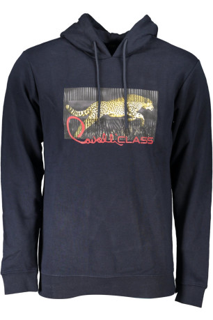 Sweat à capuche manches longues bleu Cavalli Class