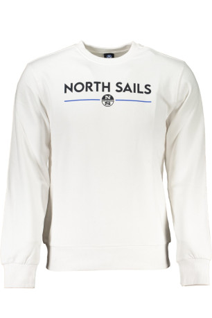 Sweat print logo manches longues blanc