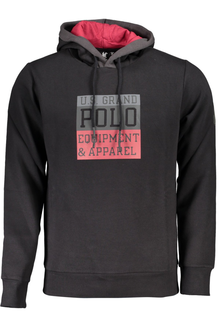 SWEAT-SHIRT ZIPPÉ NOIR US GRAND POLO POUR HOMMES U.s. grand polo