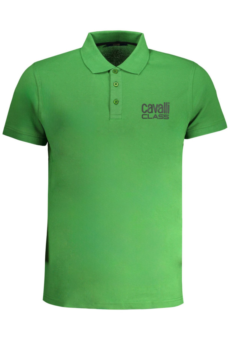 Polo manches courtes vert Cavalli Class