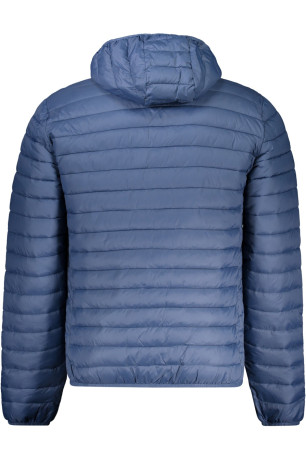 Doudoune à capuche zippée manches longues bleue