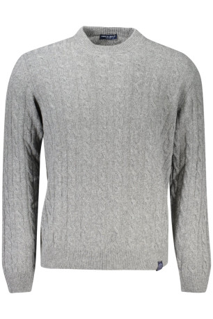 Pull torsadé manches longues gris