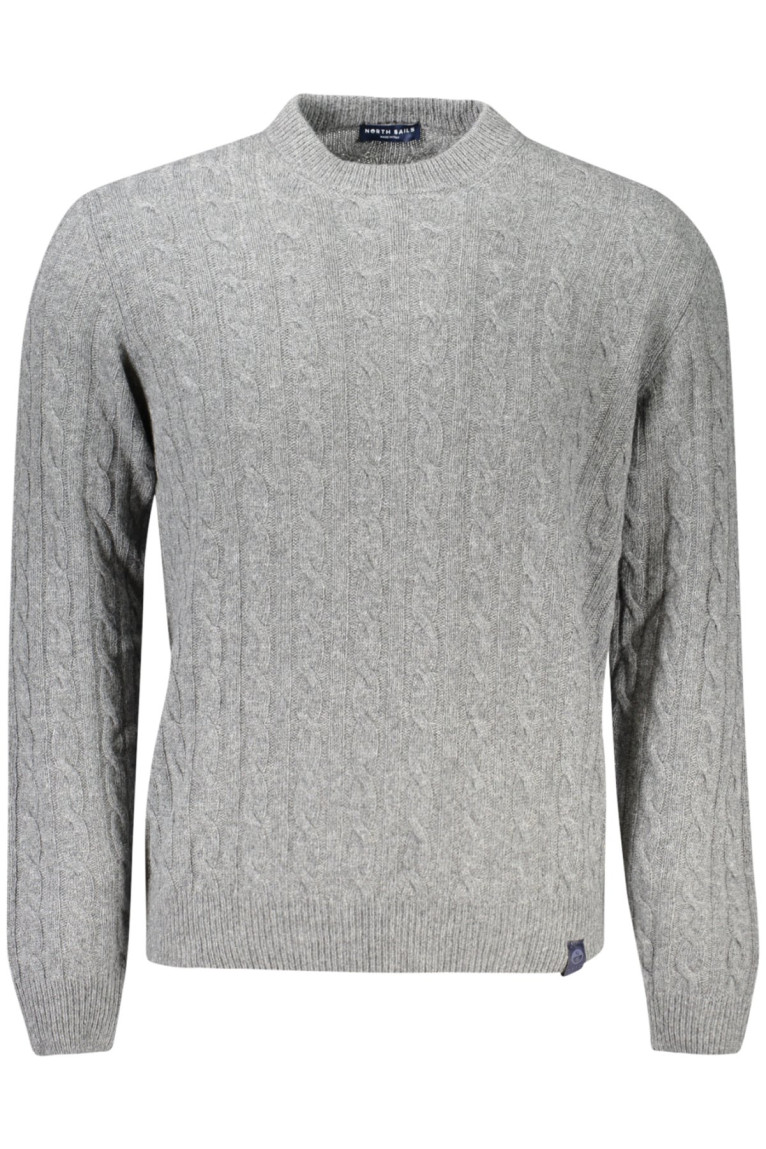 Pull torsadé manches longues gris