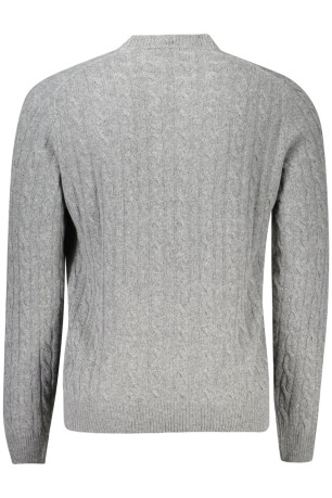 Pull torsadé manches longues gris