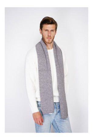 Écharpe à côtes 170 cm x 30 cm Flanelle - Grey C&JO ROYAL CASHMERE