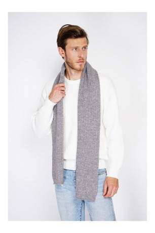Écharpe à côtes 170 cm x 30 cm Flanelle - Grey C&JO ROYAL CASHMERE