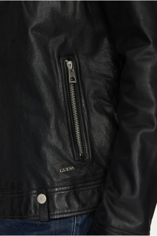 Perfecto cuir véritable Guess jeans