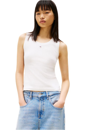 Top côtelé en coton Tommy Jeans