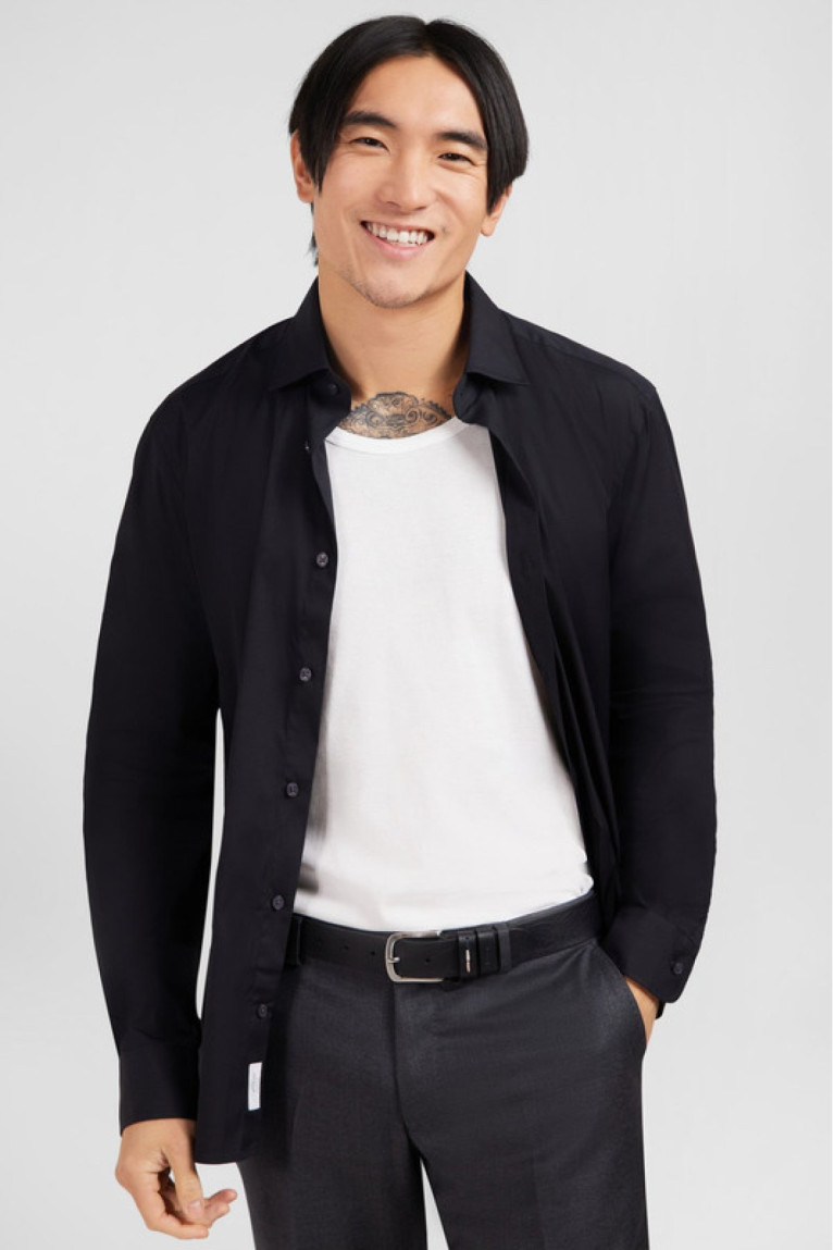 Chemise slim en popeline stretch Eden Park Eden park