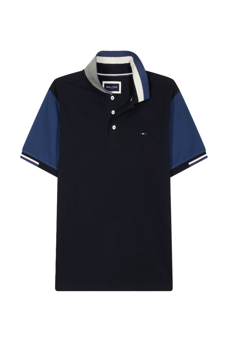 Polo MC tricolore col jacquard Eden park