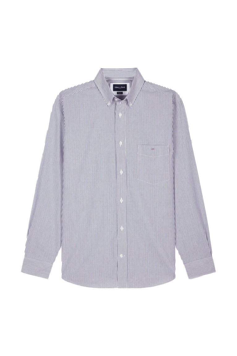 Chemise coton jacquard à rayures Eden park
