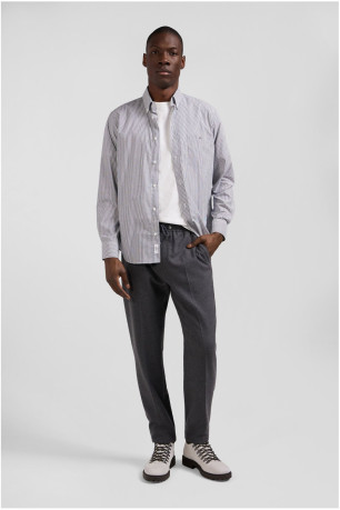 Chemise coton jacquard à rayures Eden park
