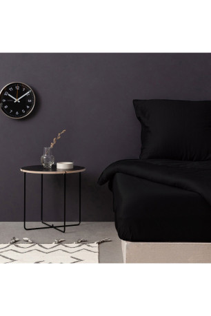 Drap housse double en satin 140 x 190+30 cm Cotton box