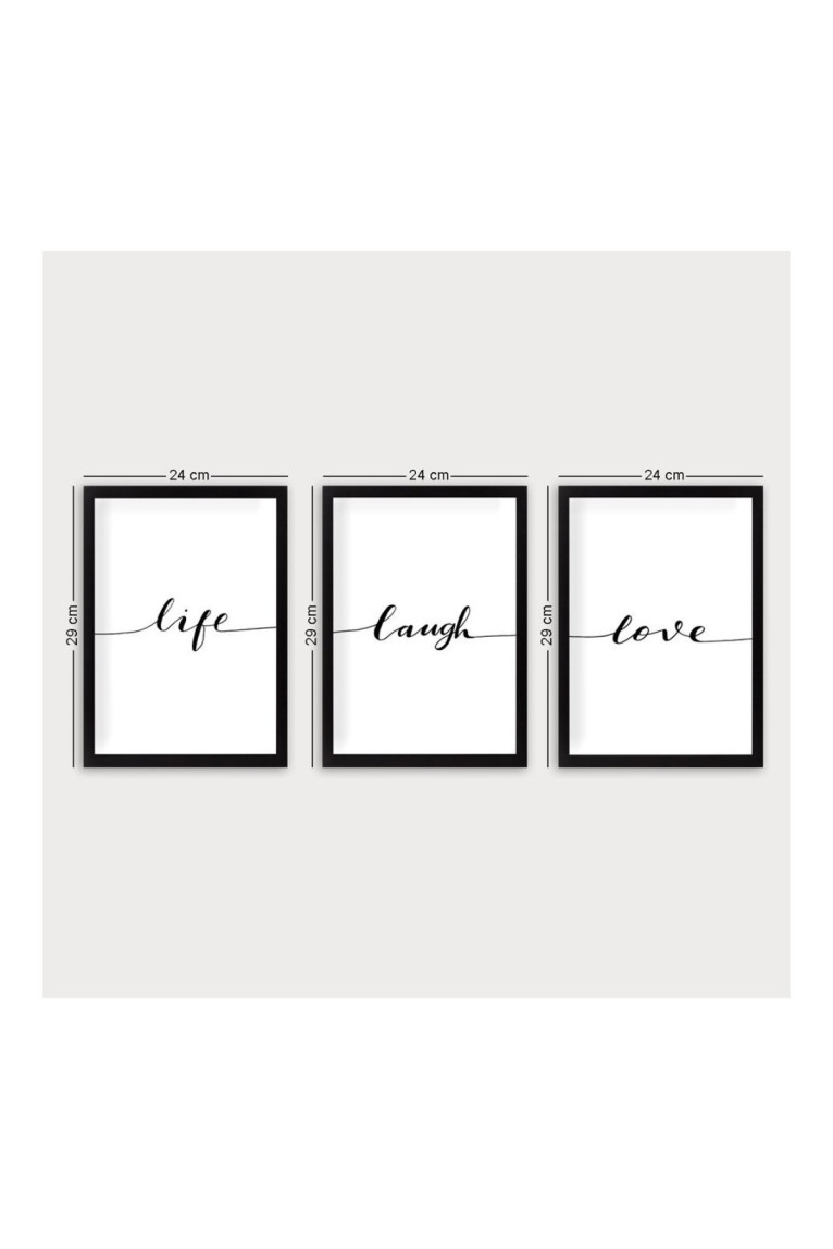 Tableau décoratif encadré (3 pièces) Wallity