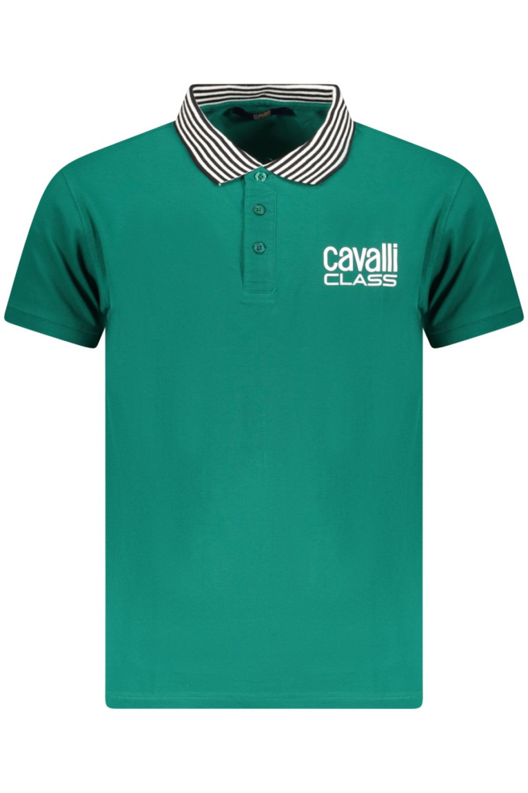 Polo manches courtes vert Cavalli Class