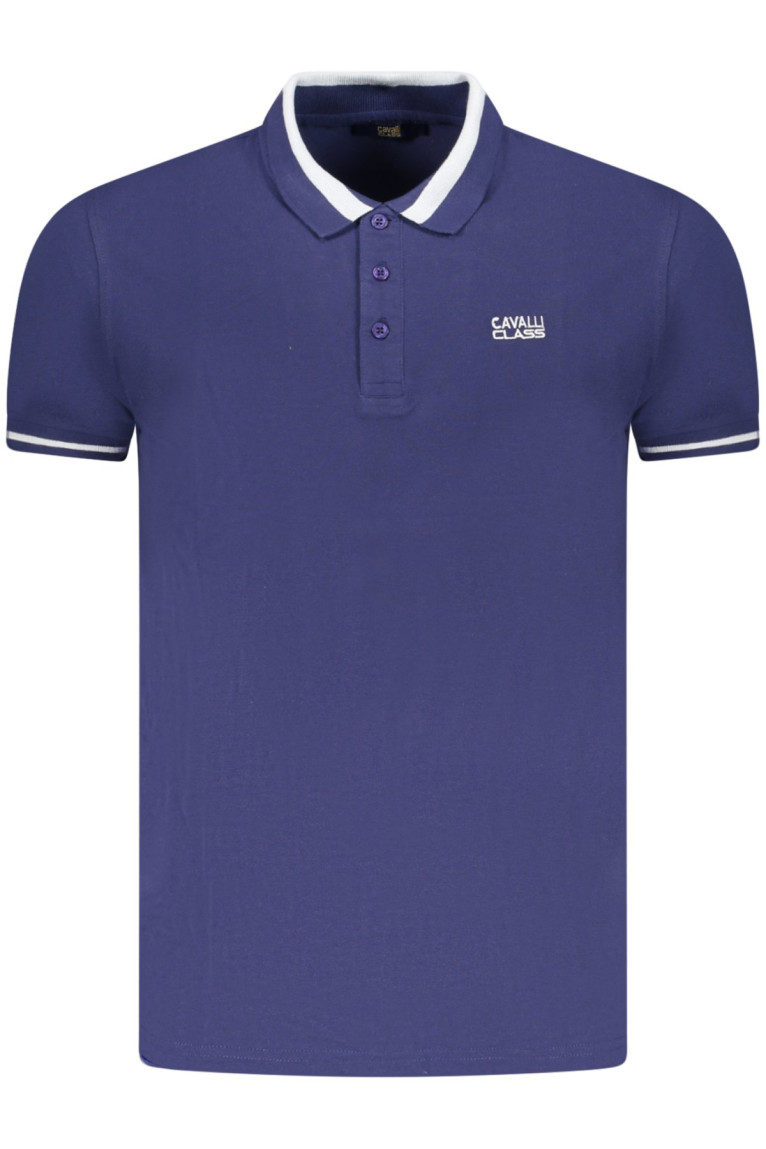 Polo manches courtes bleu Cavalli Class