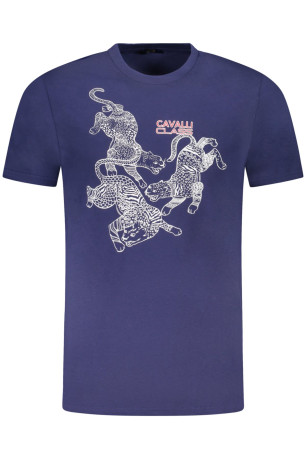 T-shirt manches courtes bleu Cavalli Class