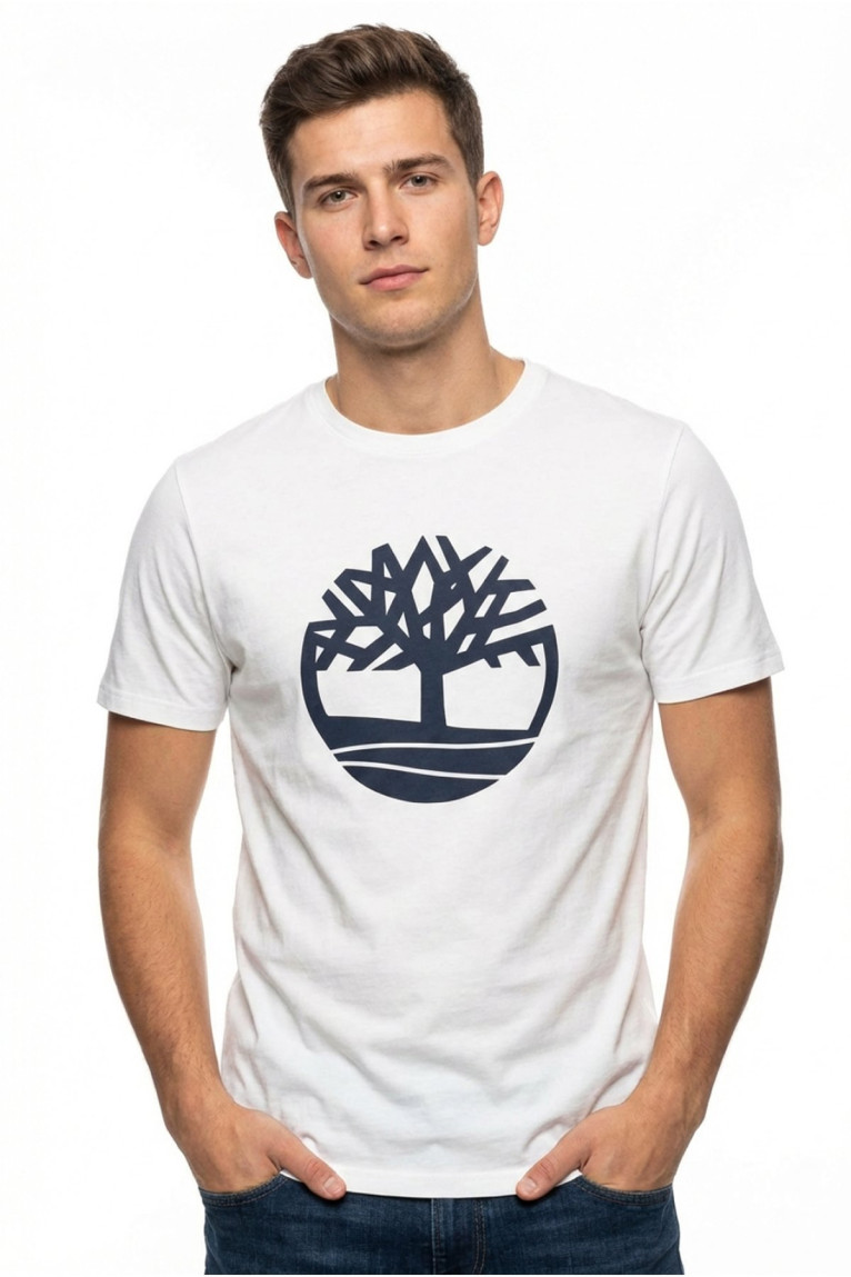 T-shirt à manches courtes en coton blanc Timberland