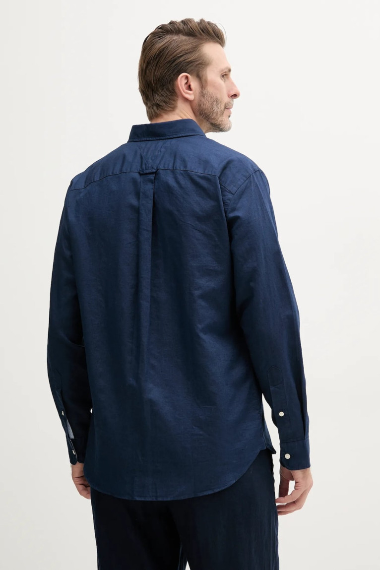 Chemise ML logo coton lin Tommy Hilfiger