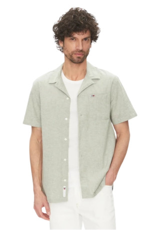Chemise MC coton et lin Tommy Jeans