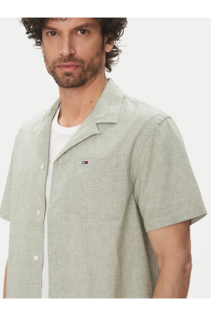 Chemise MC coton et lin Tommy Jeans