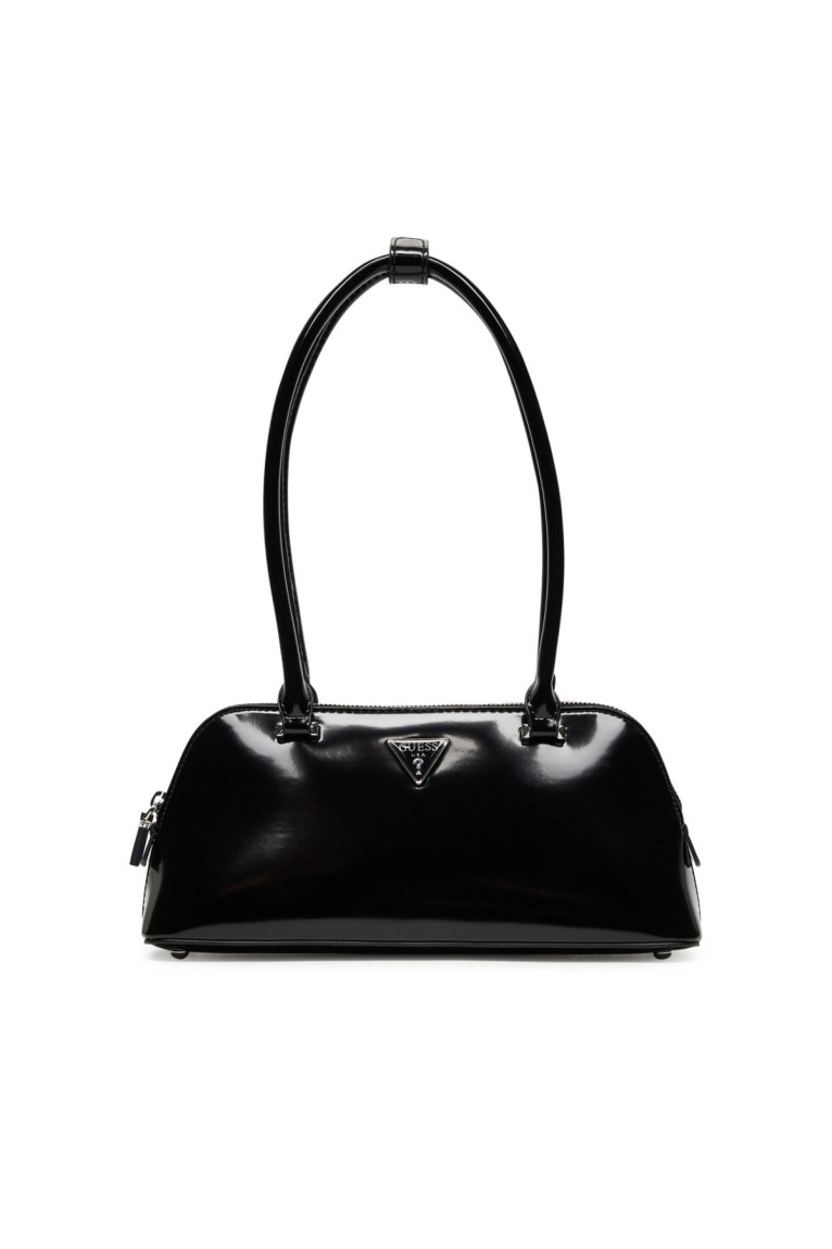 Sac baguette vernis porté épaule Guess jeans