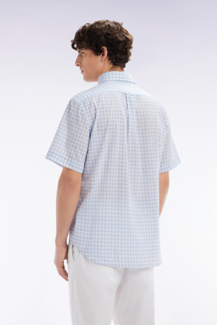 Chemise MC coton carreaux vichy Eden park