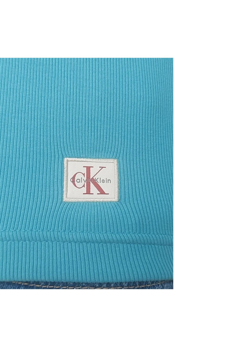 TShirt MC col v coton logo Calvin klein